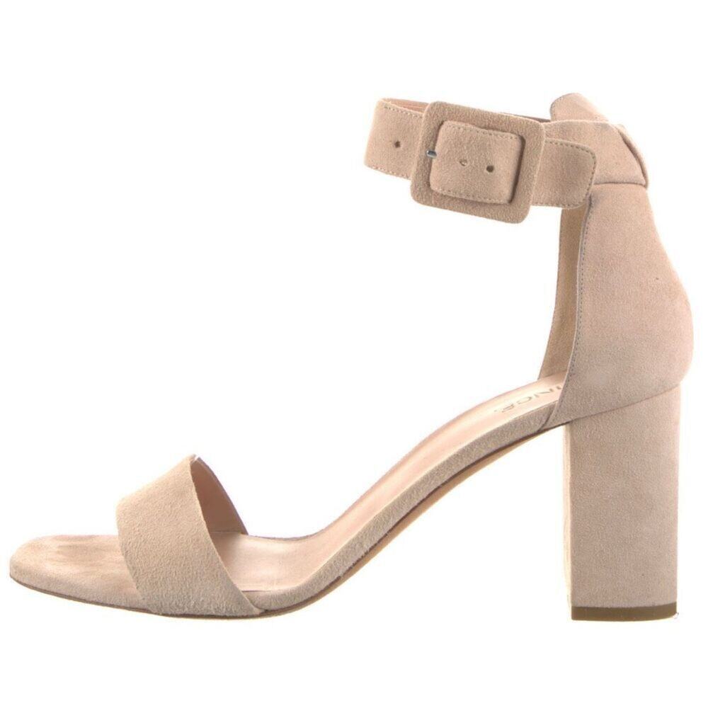 Vince Sandals Size 9 Pink Suede‎ Block Heel Ankle Strap Open Toe